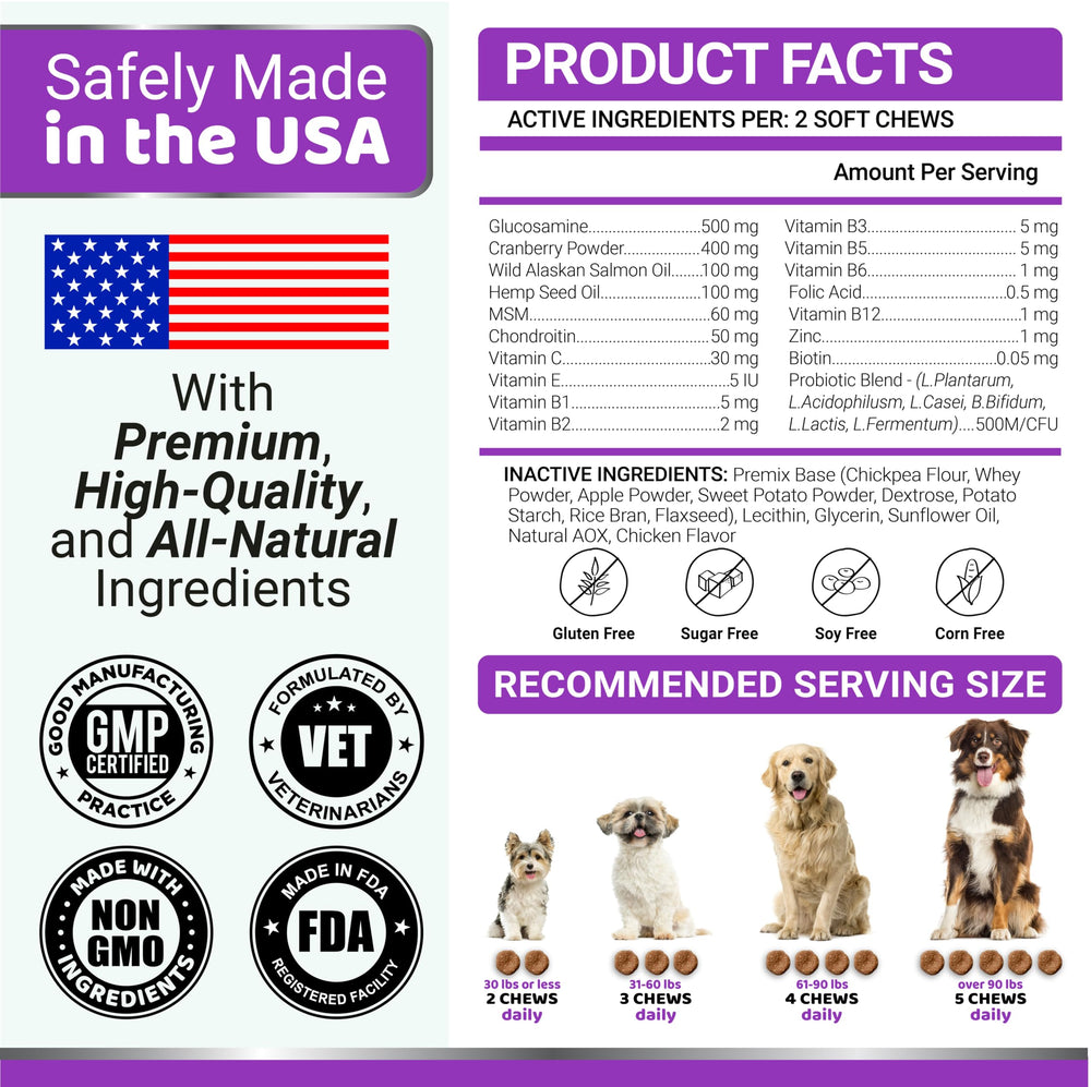 YUMA'S dog vitamins tub packaging closeup for easy dosing.