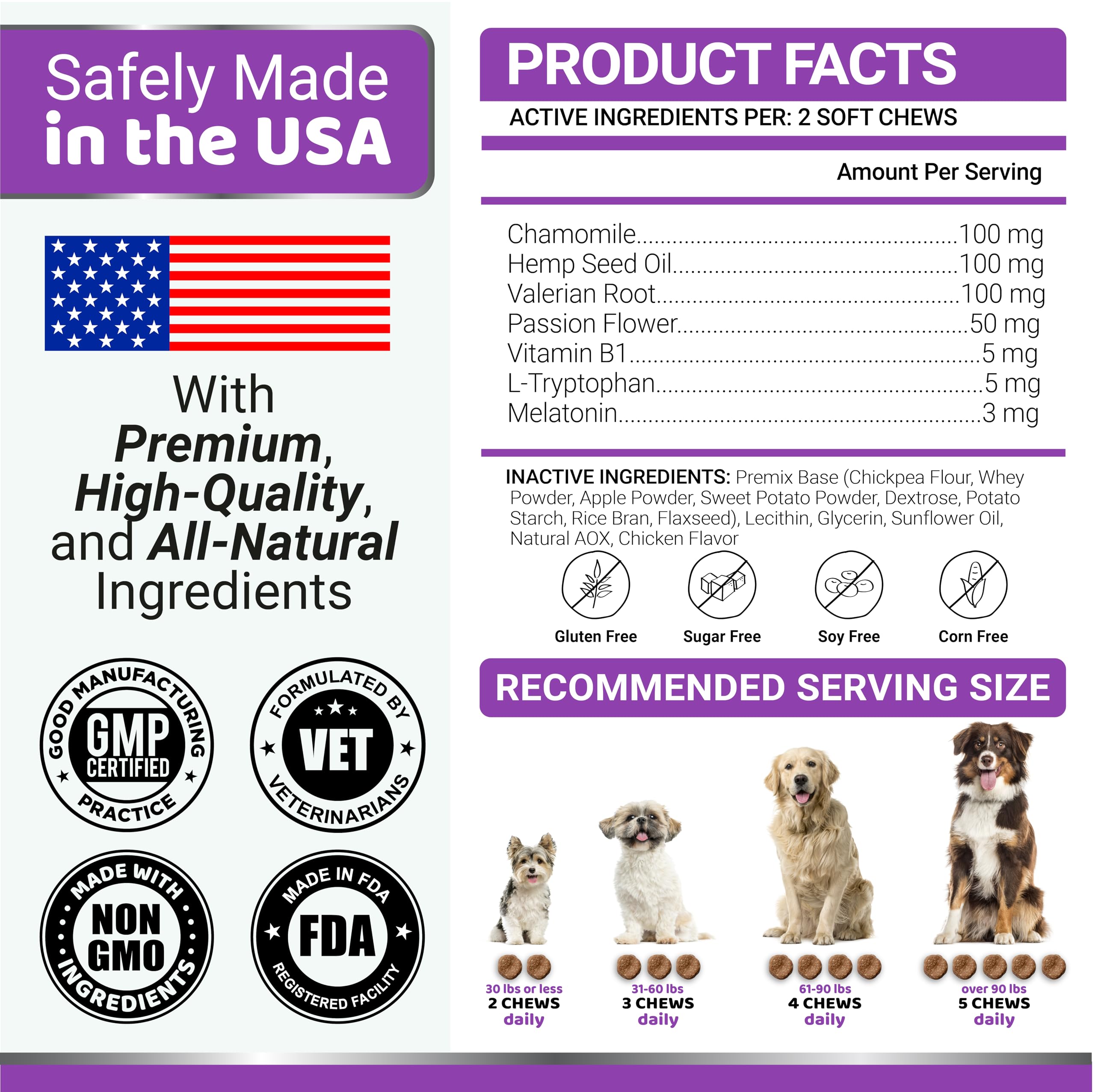 YUMA'S US-made veterinary-formulated melatonin for dogs with natural ingredients