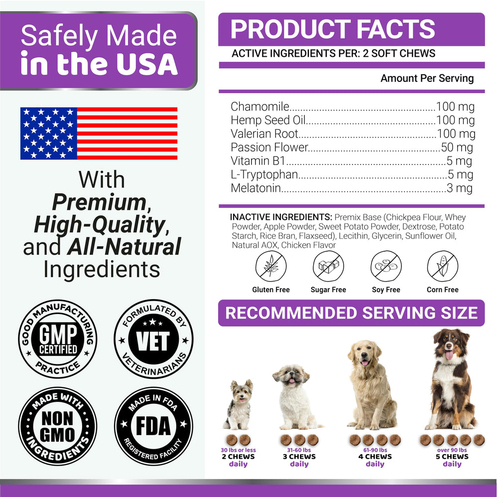 YUMA'S US-made veterinary-formulated melatonin for dogs with natural ingredients