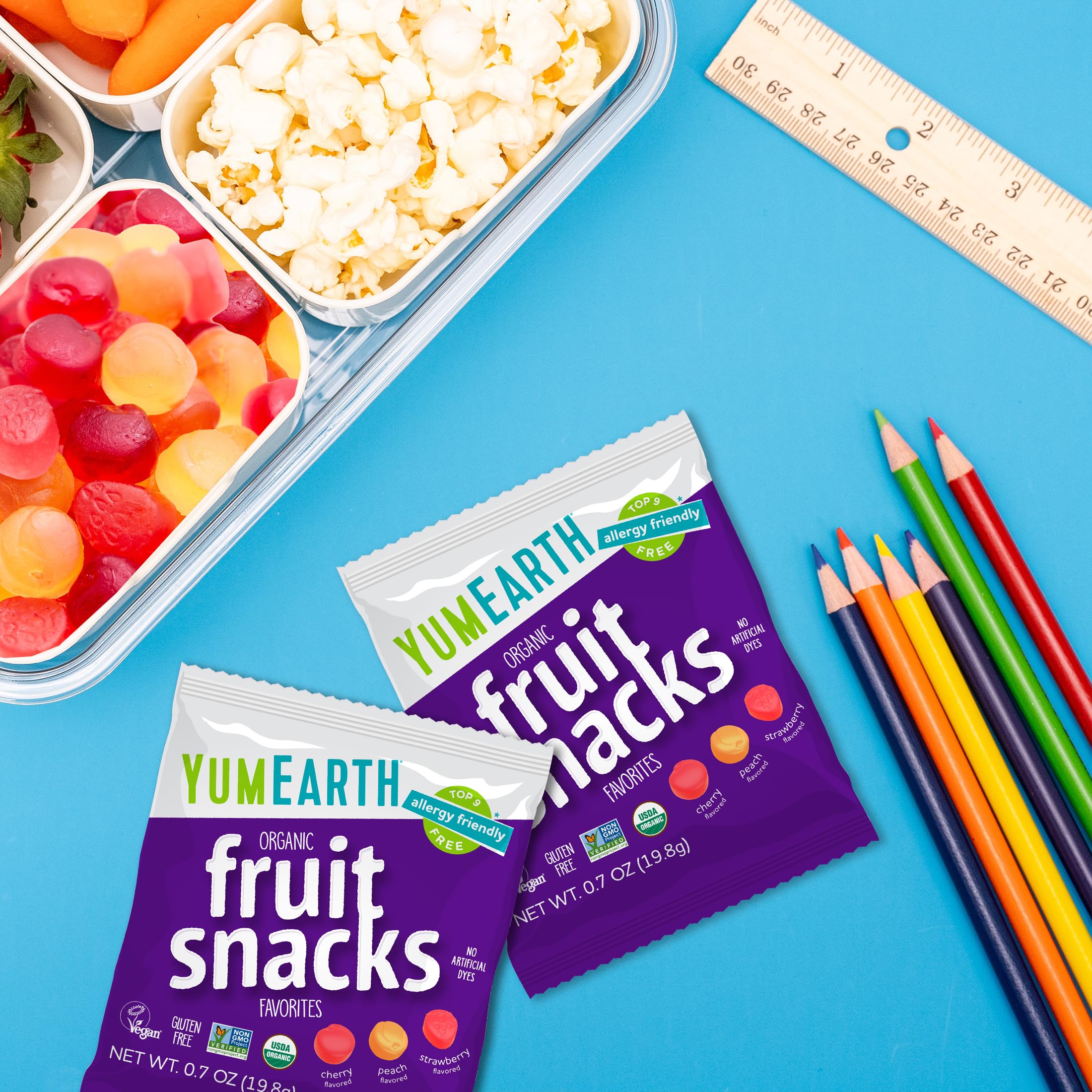 YumEarth allergen-free packaging suitable for school and parties.