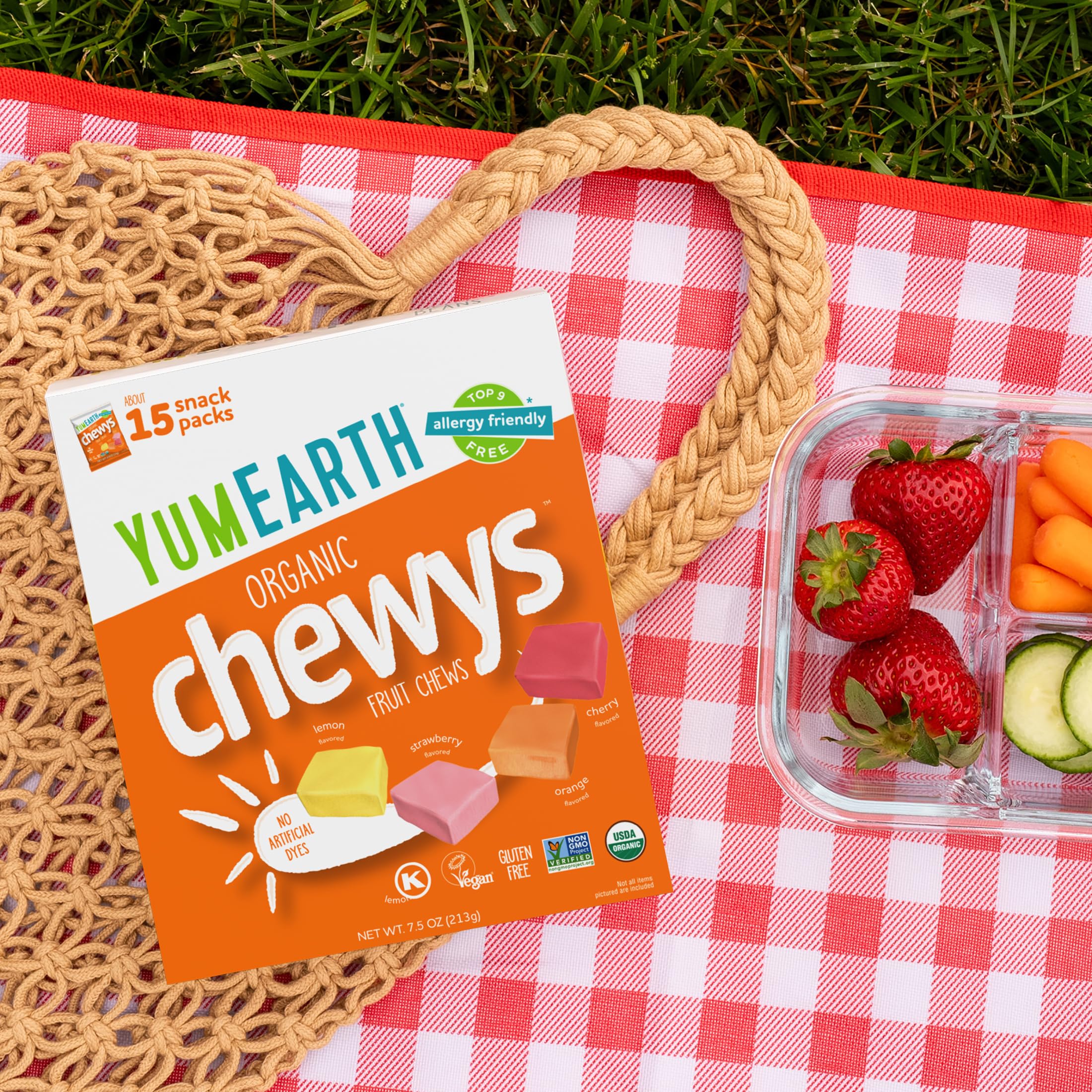 YumEarth Chewys school snack option for allergy-aware kids.