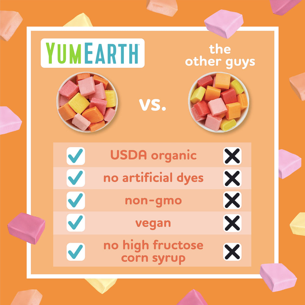 5-ounce YumEarth Chewys bag perfect for lunchboxes and travel.