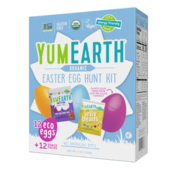 YumEarth Easter Egg Hunt Kit 12 eggs arranged for an allergy-friendly hunt and easy gifting