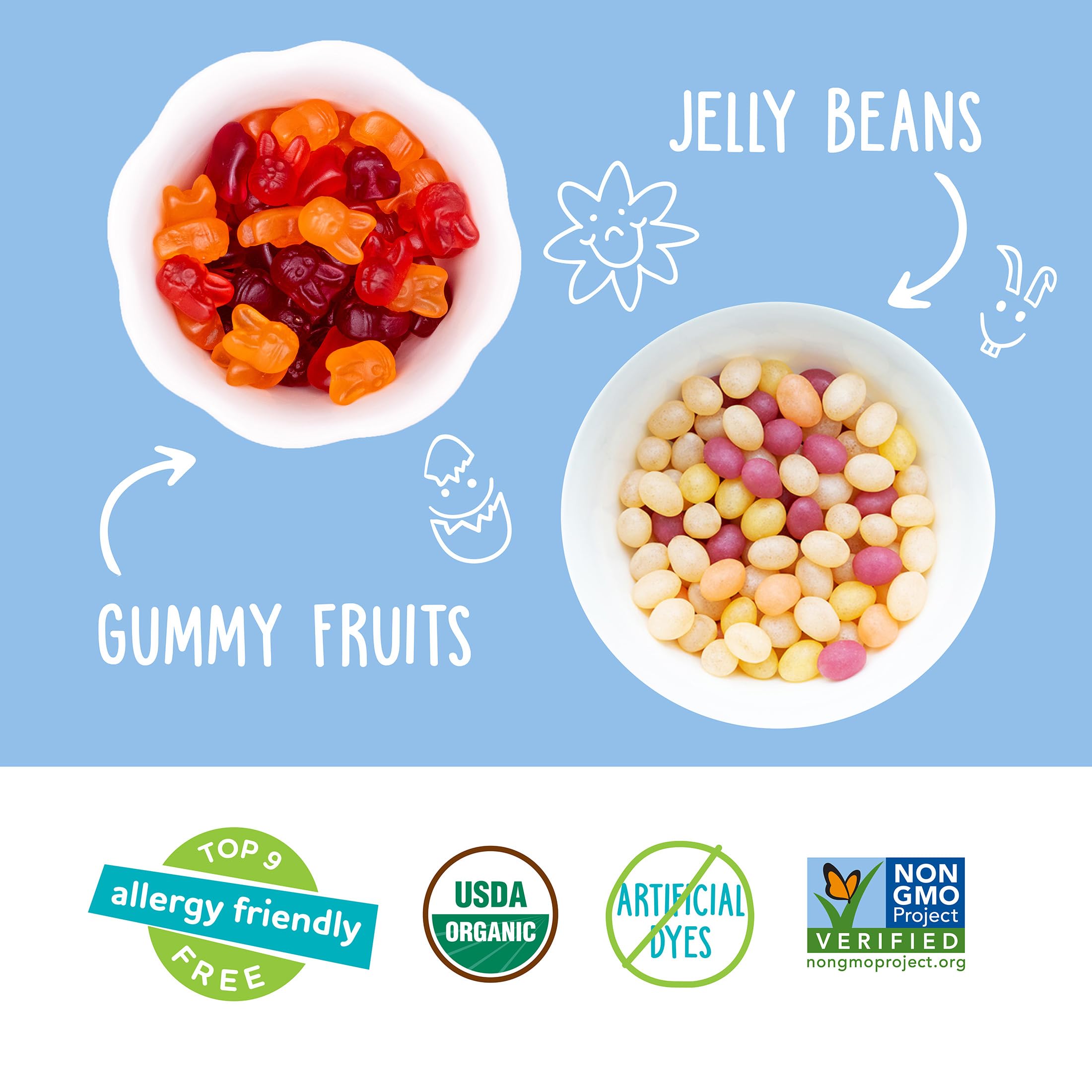 YumEarth jelly beans in spring flavors for colorful egg hunts