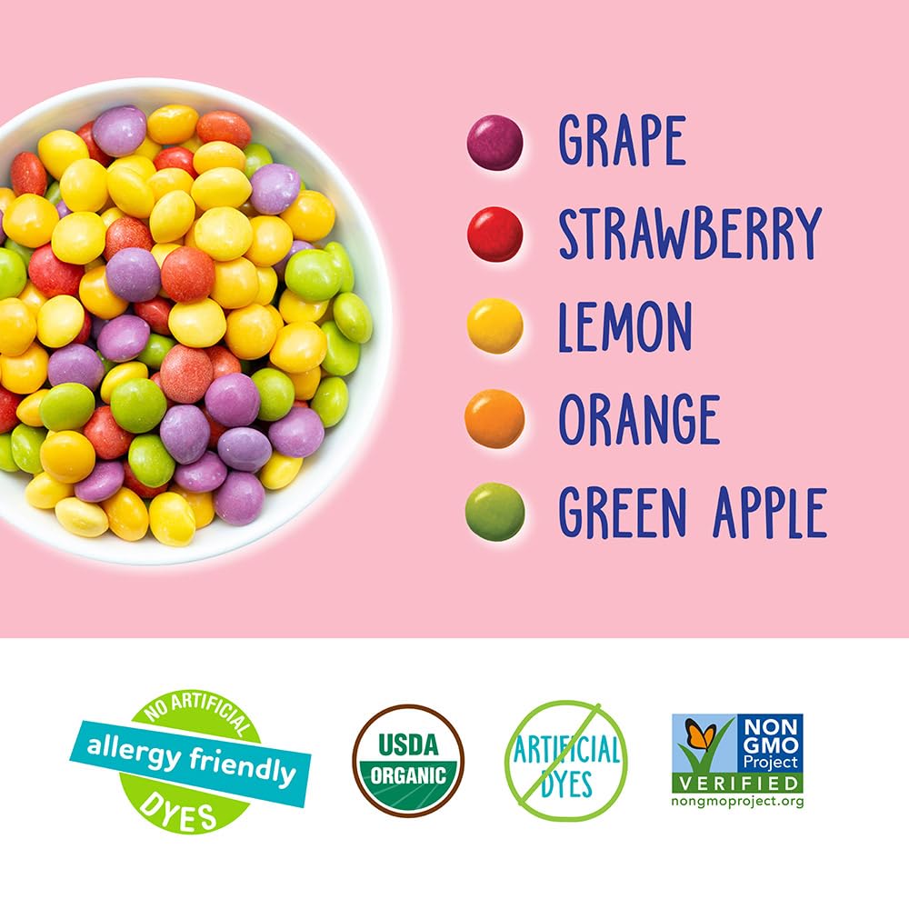 YumEarth no artificial dyes candy for naturally colorful bites.