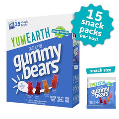 YumEarth Organic Gummy Bears assorted fruit flavors display