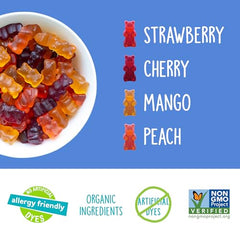 YumEarth Organic Gummy Bears no artificial dyes from real juice colors