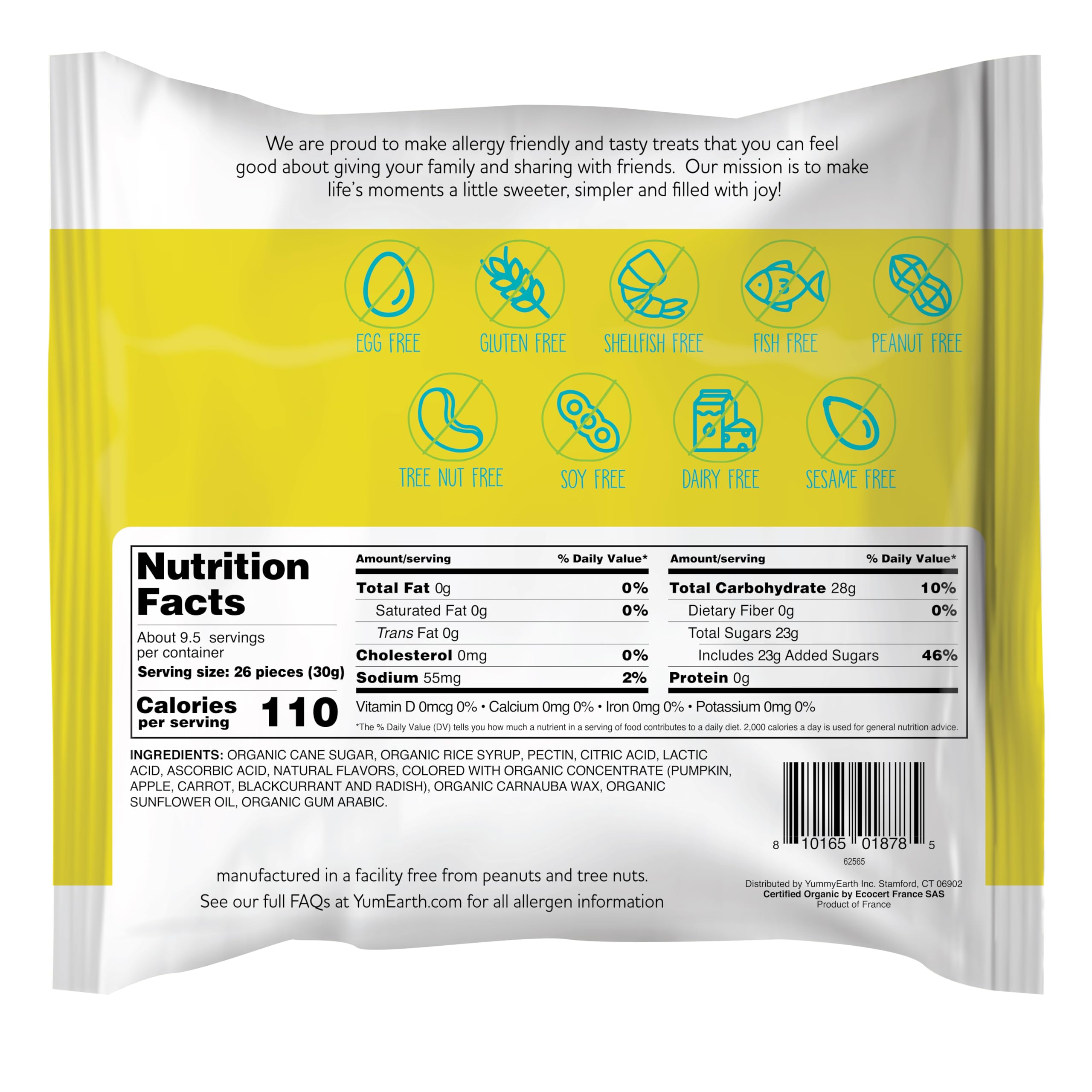 YumEarth organic jelly beans Apple flavor, kid-friendly treat.