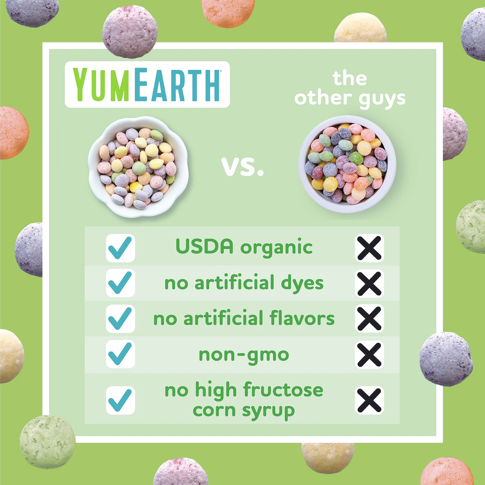 Six-pack YumEarth Sour Giggles bags offer convenient resealability.