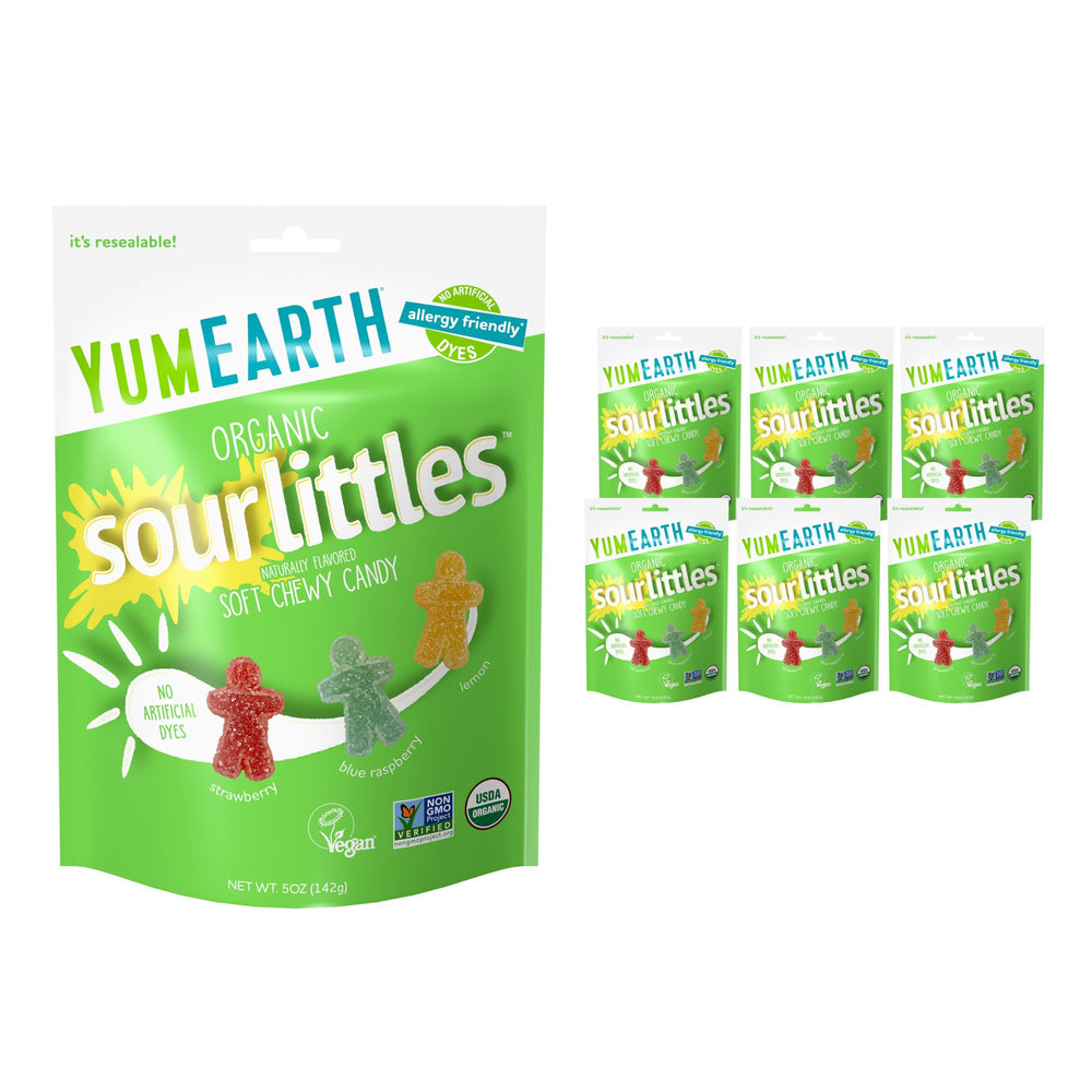 YumEarth Sour Littles pack showing colorful organic candy