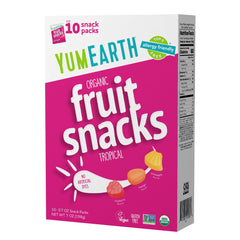 YumEarth Tropical Fruit Snacks 10-pack for lunchboxes and on-the-go.