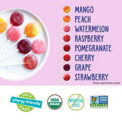 YumEarth Vitamin C Pops Grape-Mango flavor, gluten-free and vegan