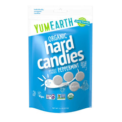 YumEarth Wild Peppermint mints pack shot highlights branding and organic ingredients.