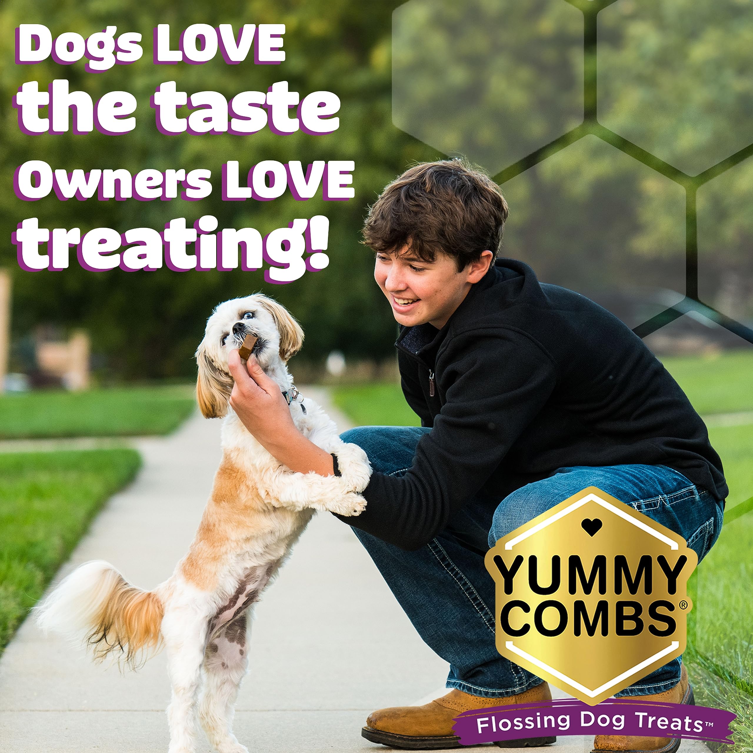 Yummy Combs grain-free, NON-GMO ingredients for a natural dog snack.