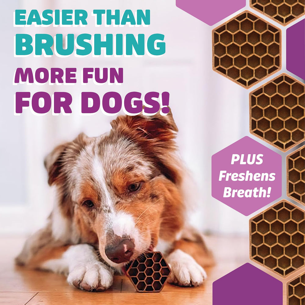 Yummy Combs honeycomb detail highlights 360 cleaning action on teeth.
