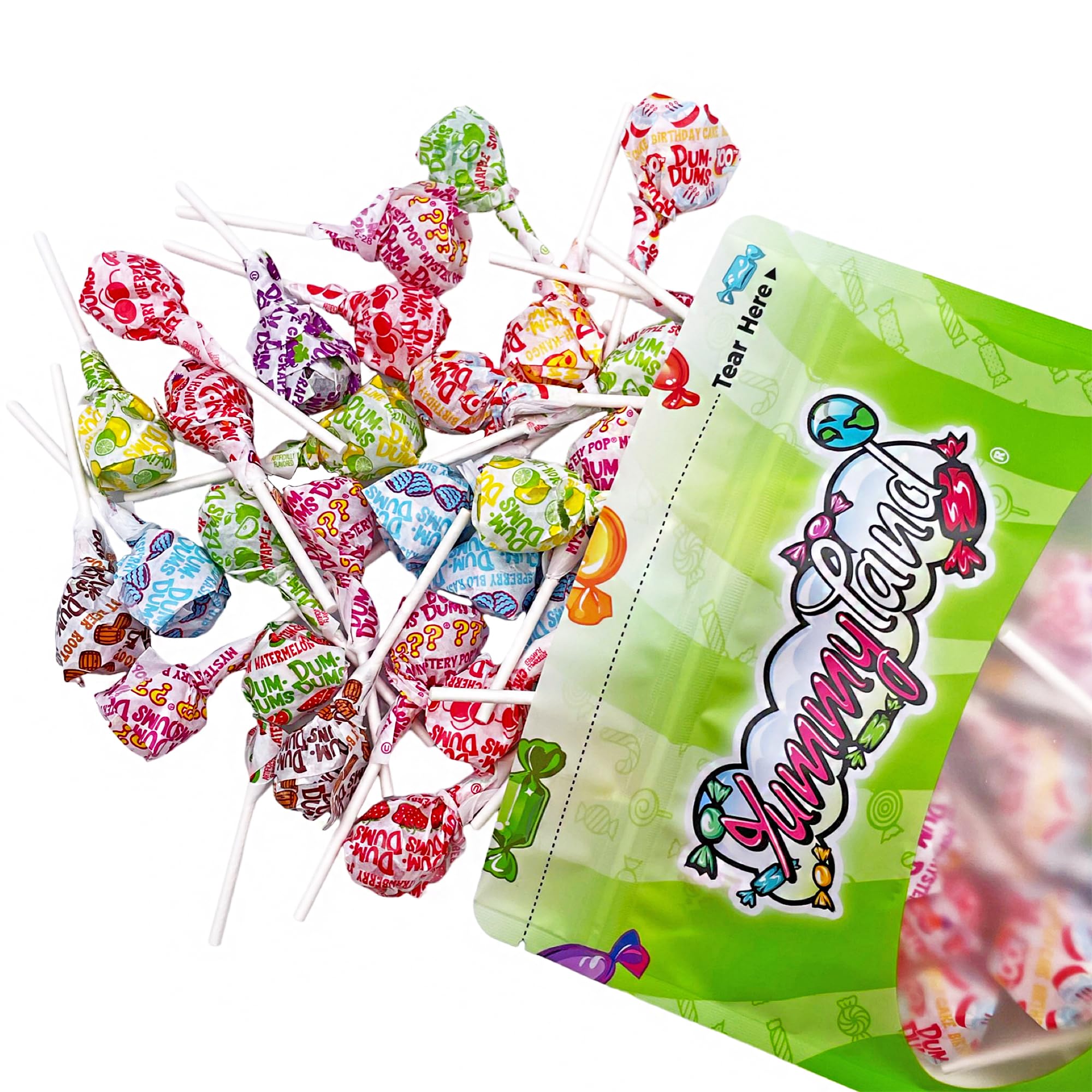 YUMMYLAND Dum Dums gluten-free lollipops suitable for gluten-intolerant guests.