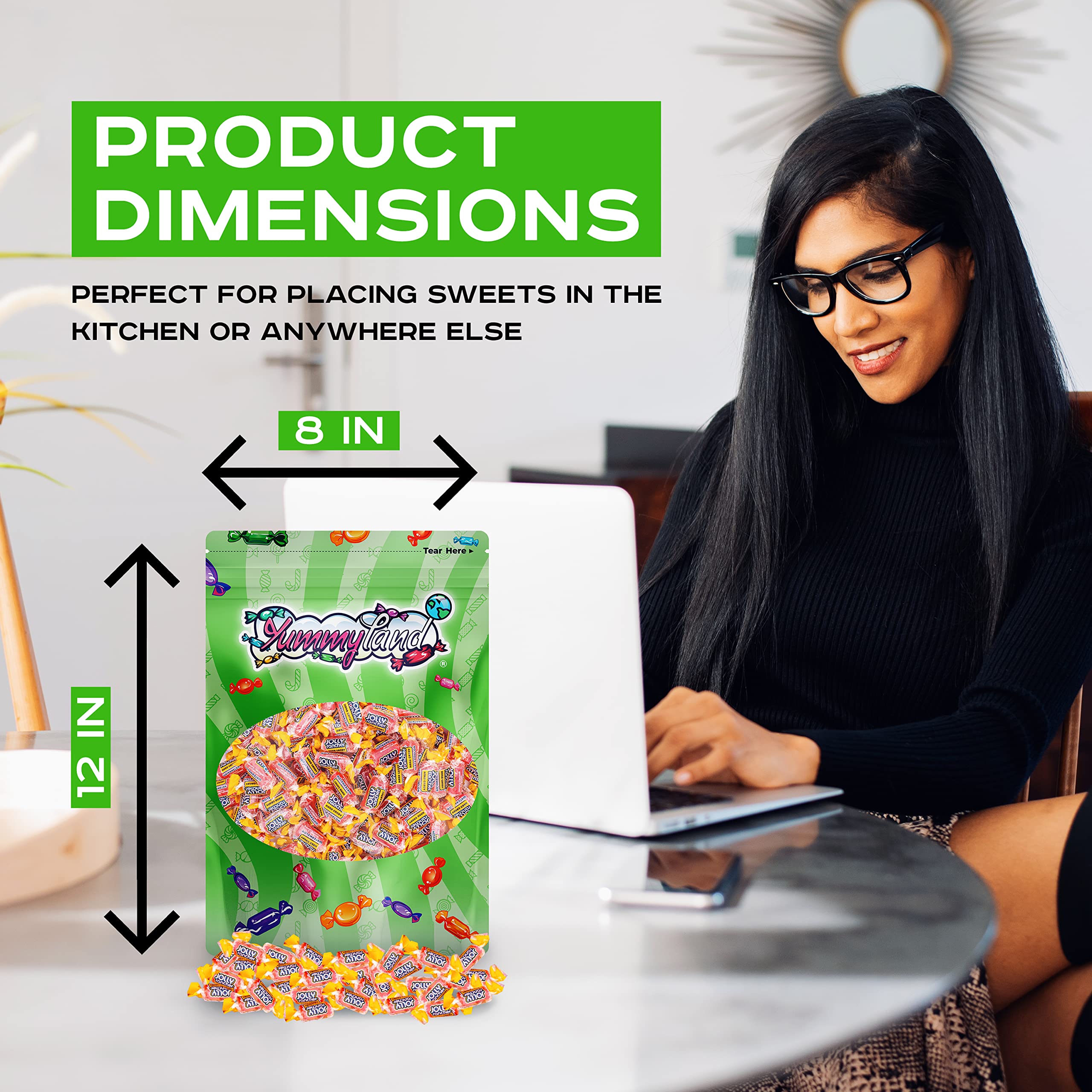 YUMMYLAND Watermelon hard candy fat-free option in bulk packaging