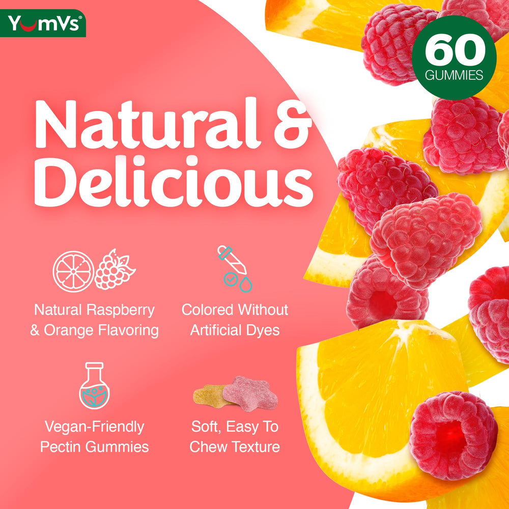Soft chew texture of YUM-V'S glucose gummies for easy consumption.