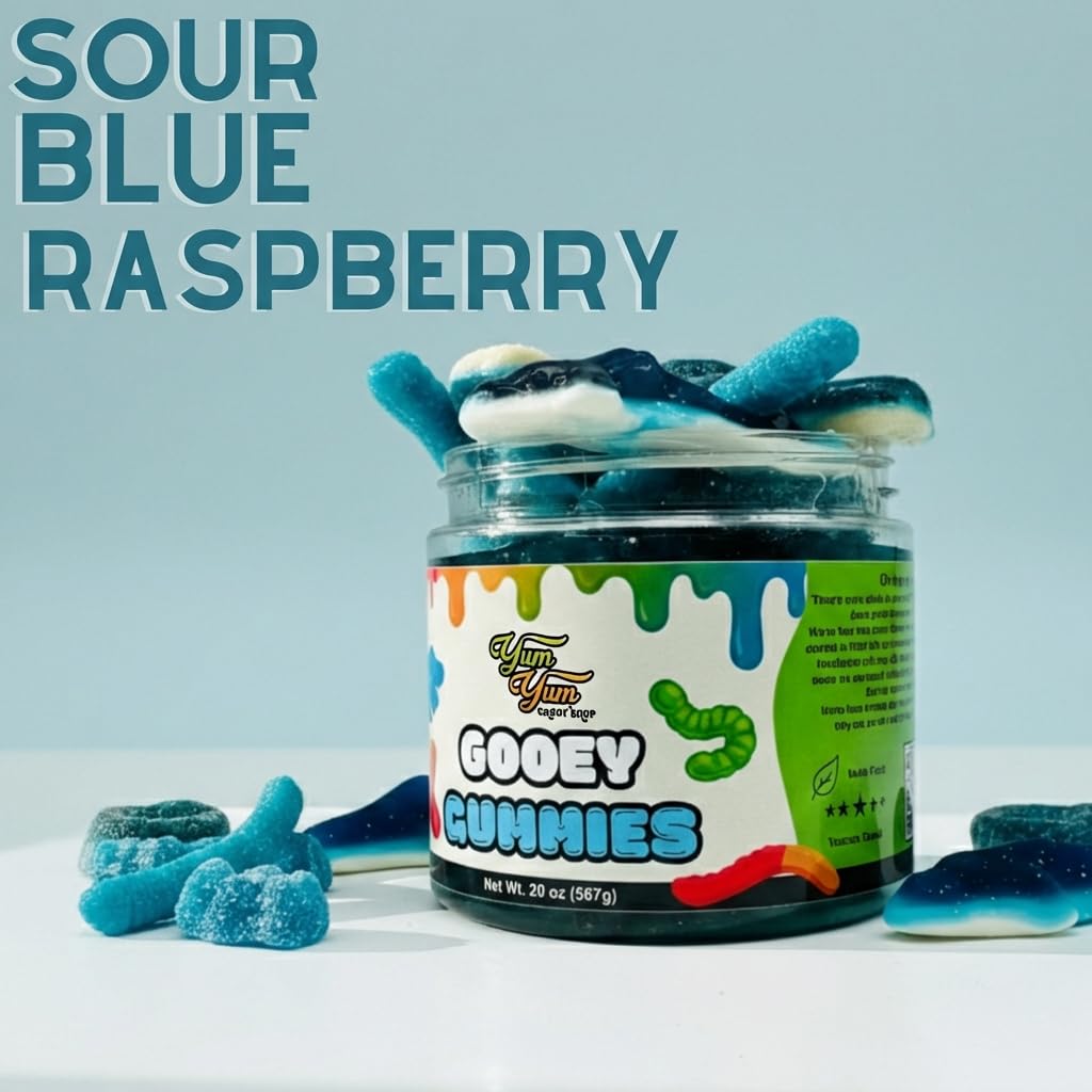 Yum Yum Delights resealable container packaging keeps candy fresh and portable.