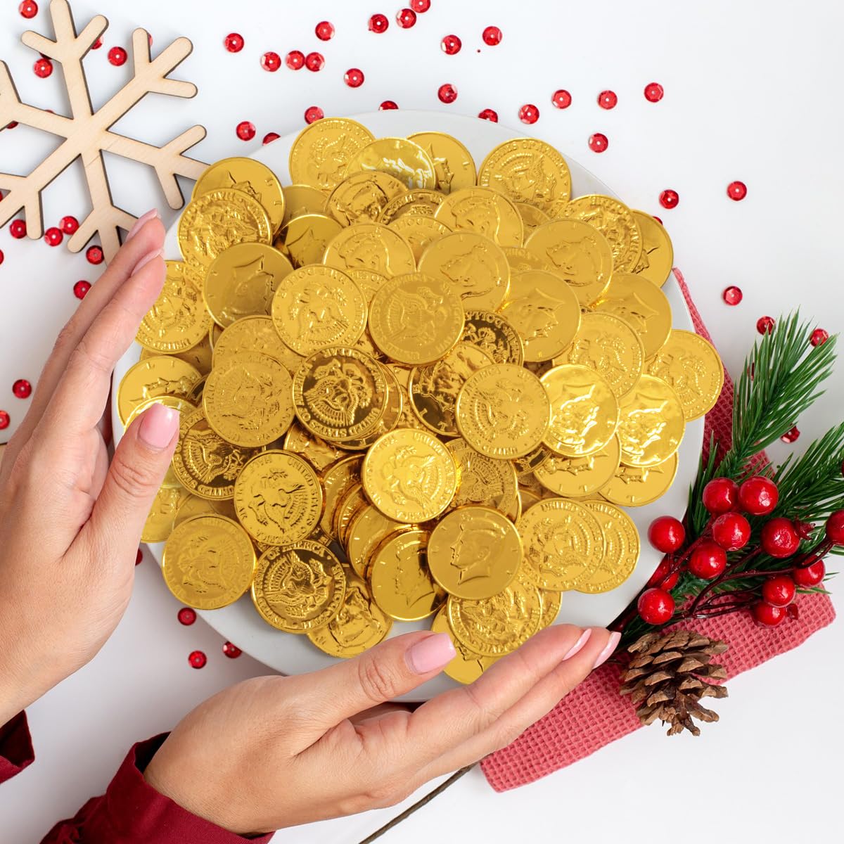 Yumzo candy-buffet-display-coins simplify party table styling.