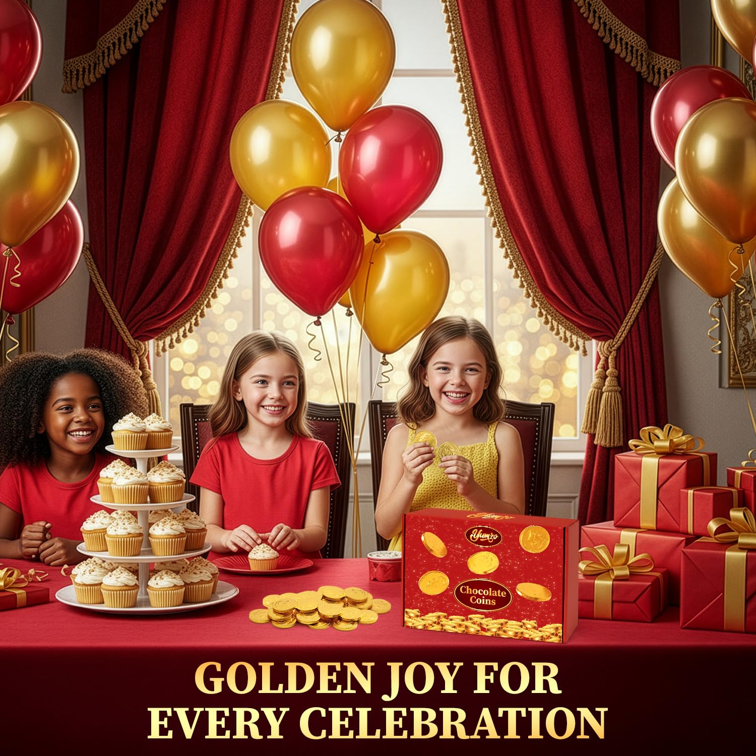 Yumzo christmas-easter-gold-candies provide festive flair for seasonal celebrations.