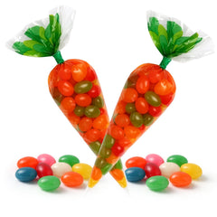 Yumzo Easter carrot bags show vibrant jelly beans for bright Easter baskets.