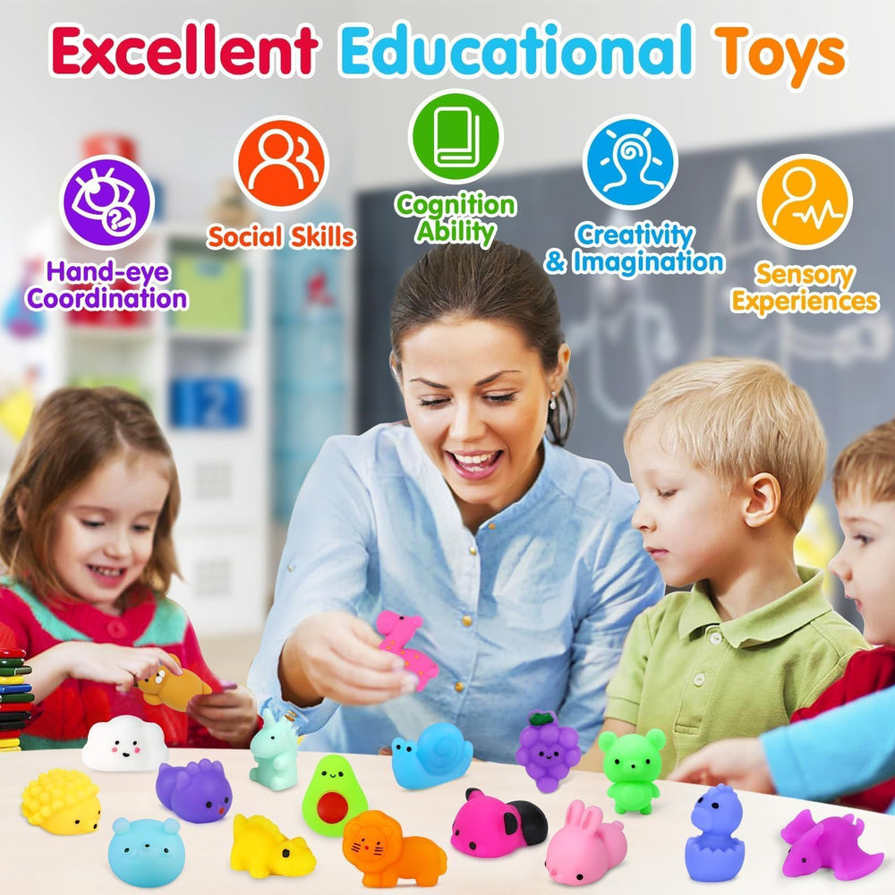 Yunaking 130Pcs Mochi Squishies set in bright colors sparks creativity and grouping activities