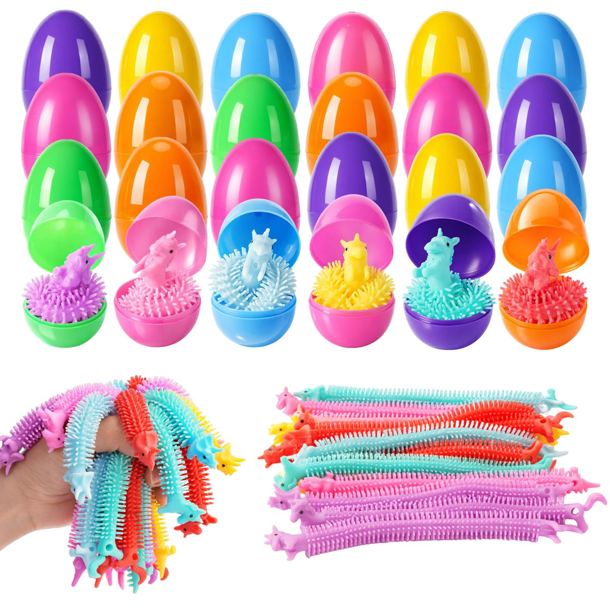 Yunfan dinosaur stretchy egg close-up for tactile Easter play