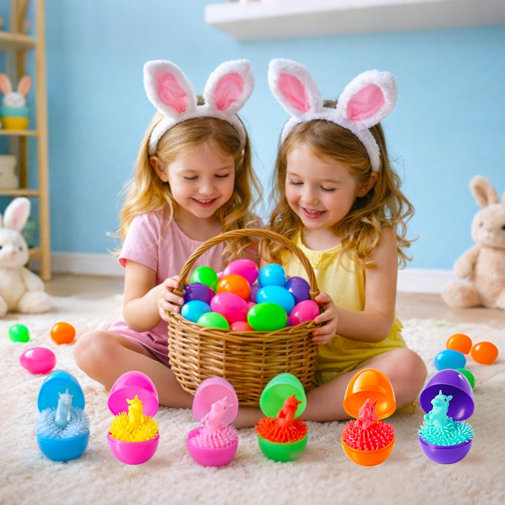 Yunfan durable plastic egg with stretchy string for safe play