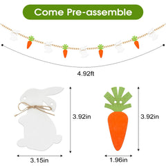 Yunfan Easter garland wooden carrot charms add spring accents