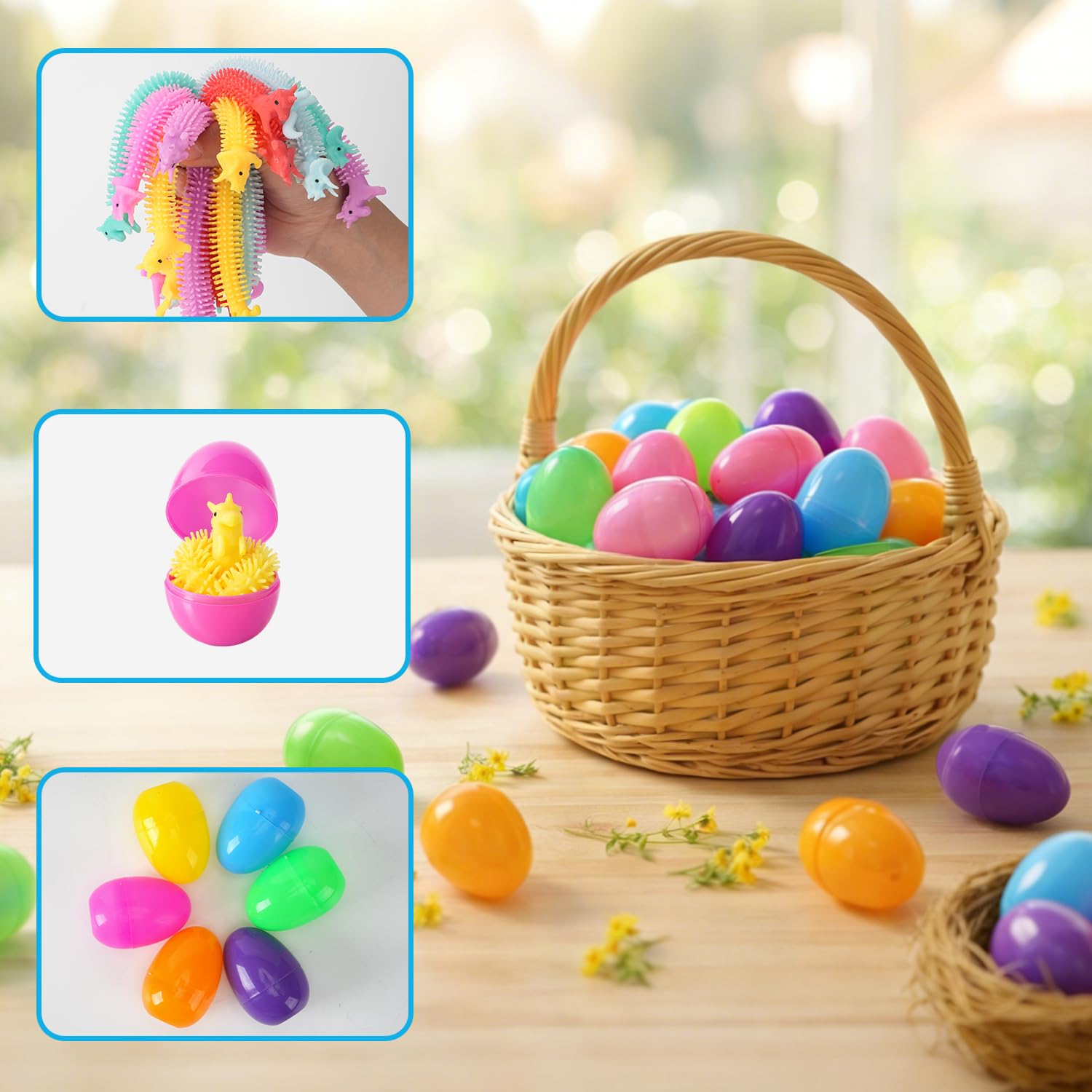 Yunfan prefilled egg display showing colorful Easter party favors