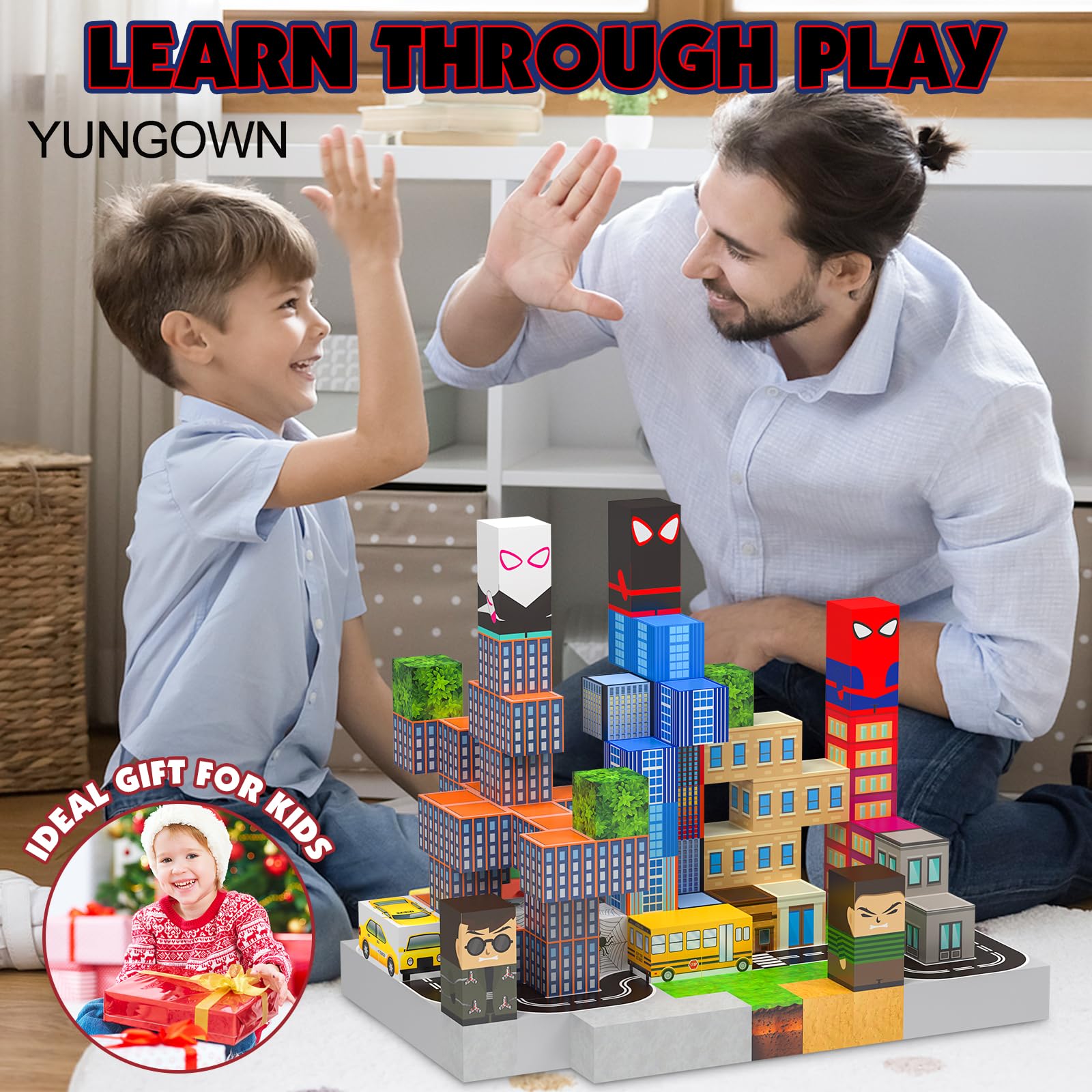 YUNGOWN magnetic blocks are waterproof and easy to clean after playtime.