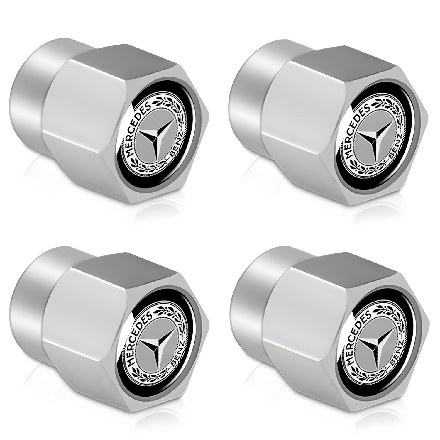 YUNHECHUHAI Mercedes-style tire valve cap cover protects rims and adds sleek styling
