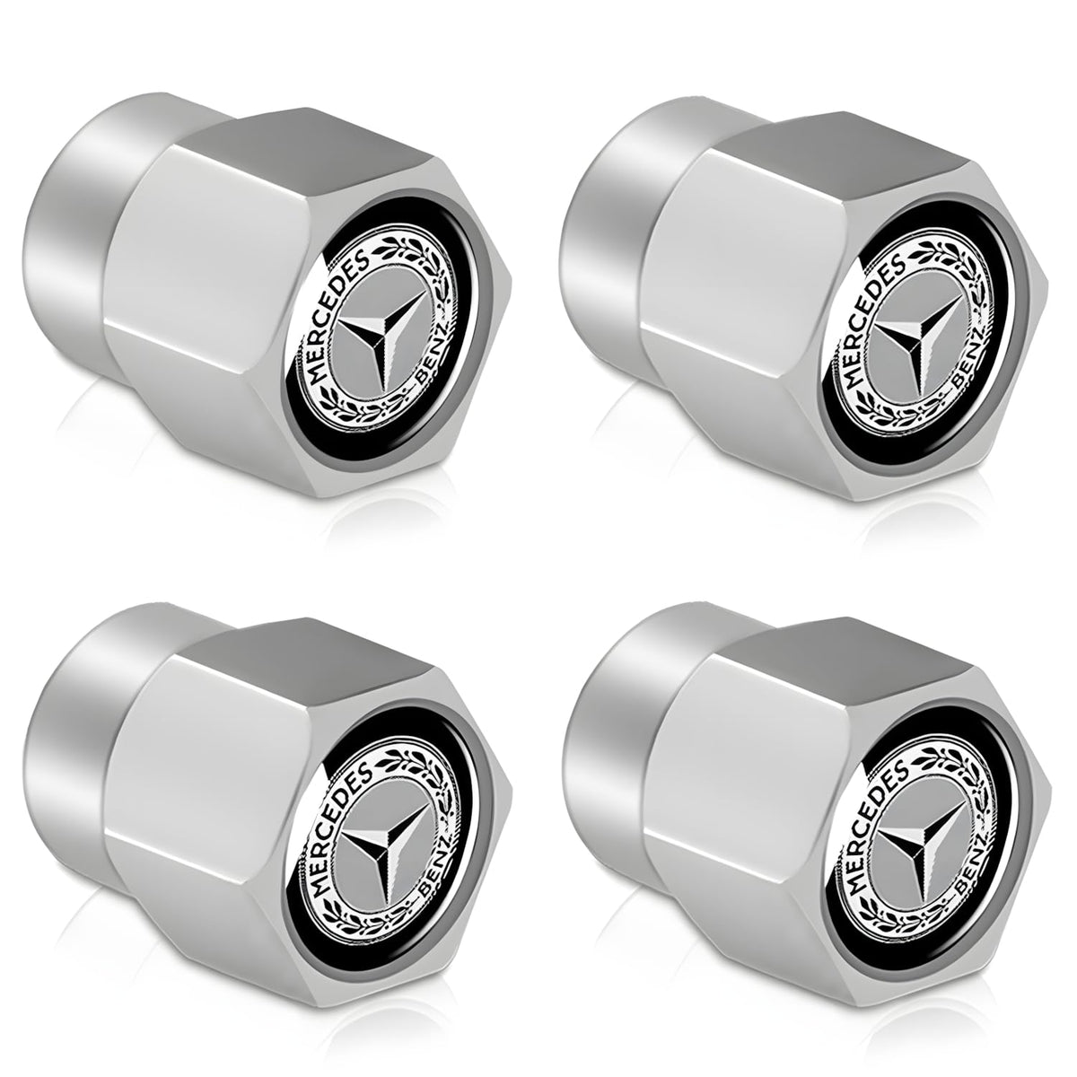 YUNHECHUHAI Mercedes-style tire valve cap cover protects rims and adds sleek styling