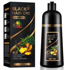 Yuolita 4-in-1 hair dye shampoo bottle pour for instant gray coverage.