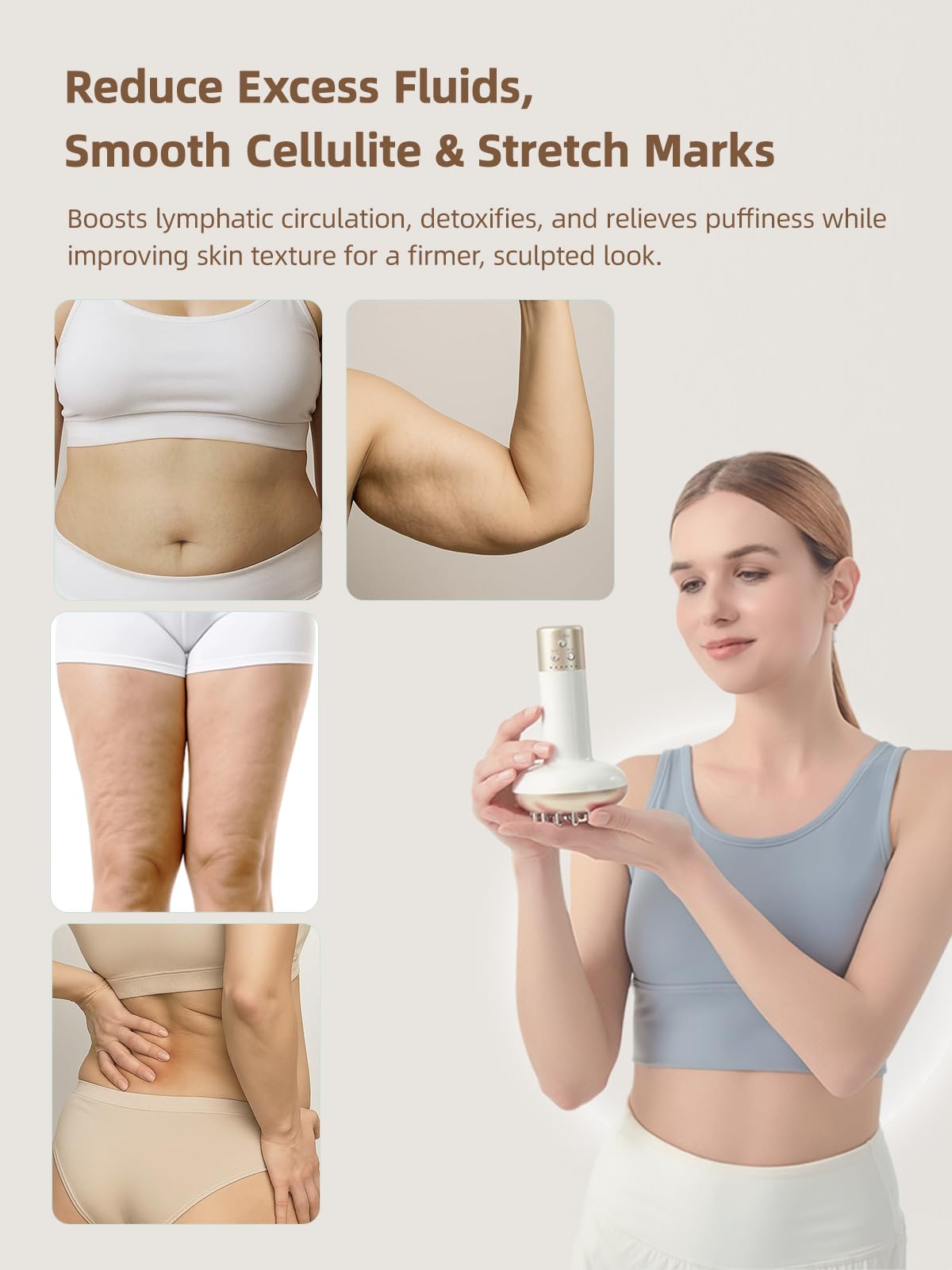 Yuonry anti-cellulite massage tool with LED display for skin smoothing