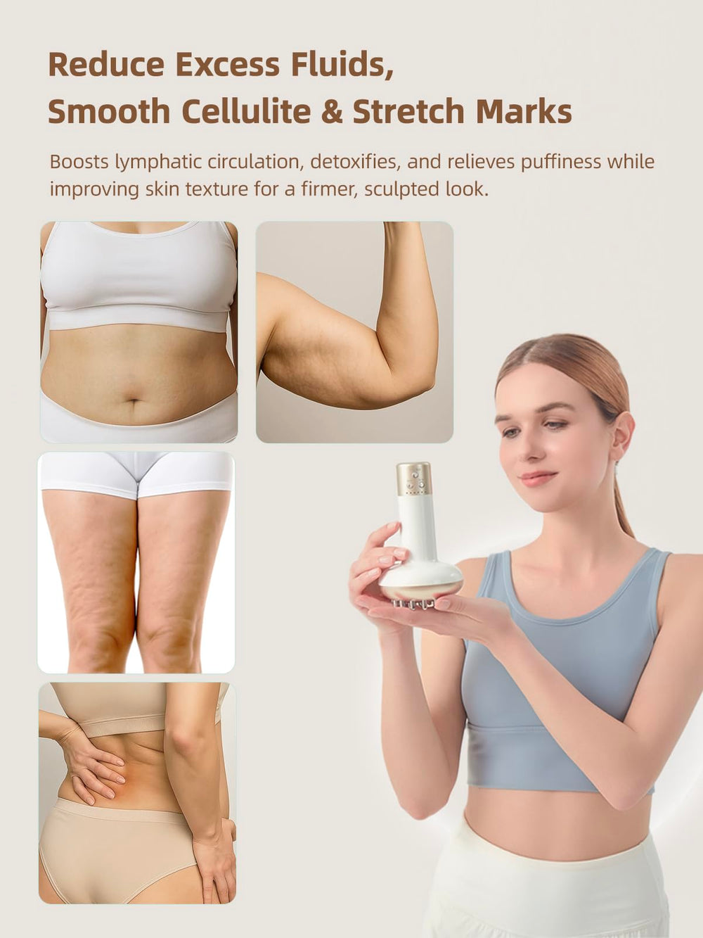 Yuonry anti-cellulite massage tool with LED display for skin smoothing