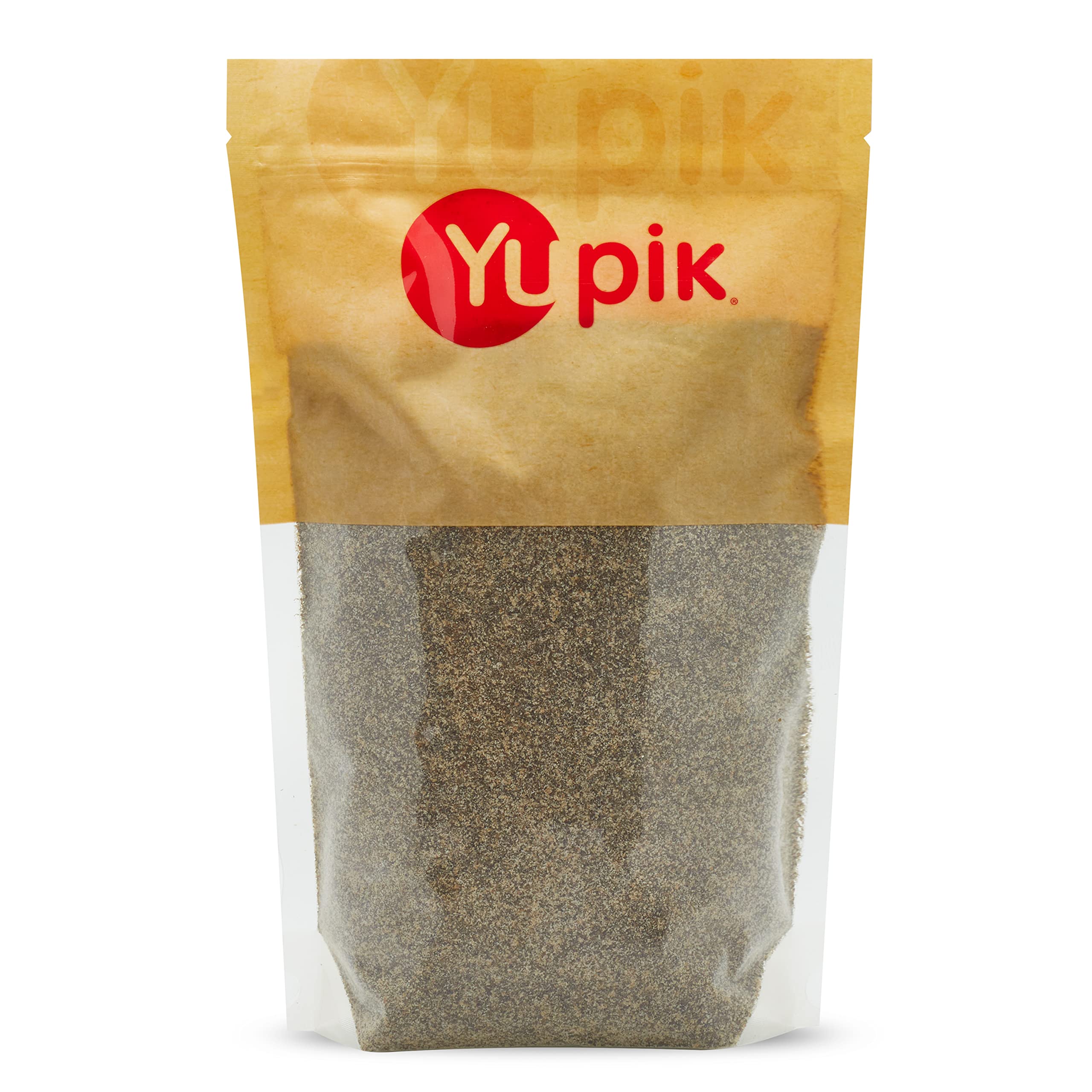 Yupik chia seed powder coarse blend in packaging, ready for baking.
