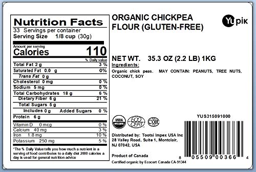 Yupik chickpea flour measuring cup shows precise gluten-free batter prep