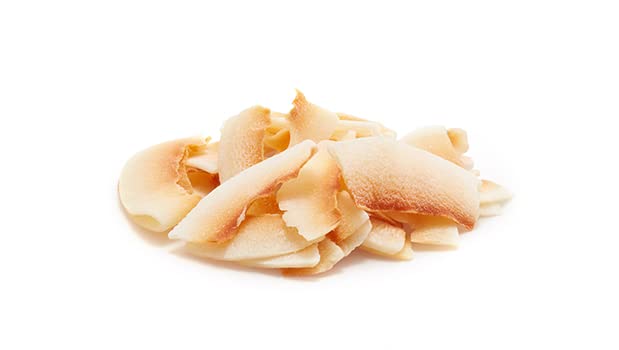 Yupik coconut chips sprinkled on dessert for crunch and aroma