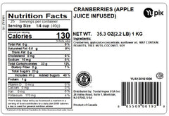 Yupik Cranberries Apple Juice Infused bag image highlighting convenient resealable packaging.