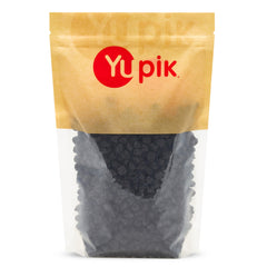 Yupik dried blueberries bag closeup, a premium, fiber-rich snack for on-the-go.