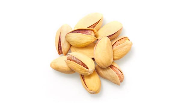 Yupik dry roasted pistachios in-shell in a bowl offer a sodium-free snack.