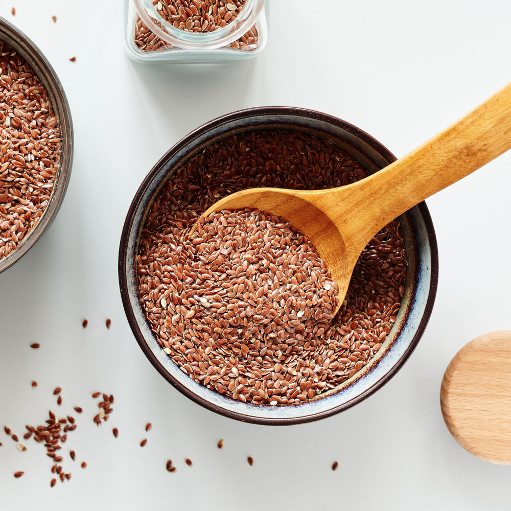 Yupik Flax Seeds on label emphasize gluten-free and non-GMO.