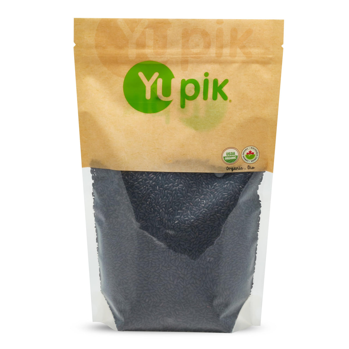 Yupik Organic Ancient Black Rice bulk packaging for pantry storage and meal prep.