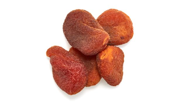 Close-up of Yupik Organic Apricots, chewy texture and vibrant color