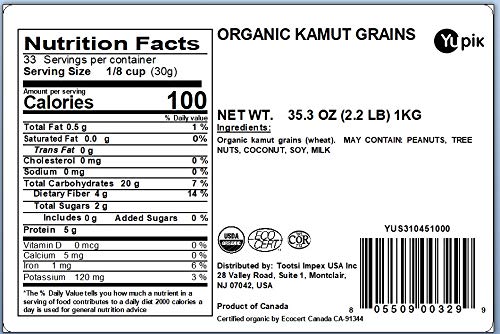 Yupik Kamut grains soaking before cooking to shorten prep time and improve texture
