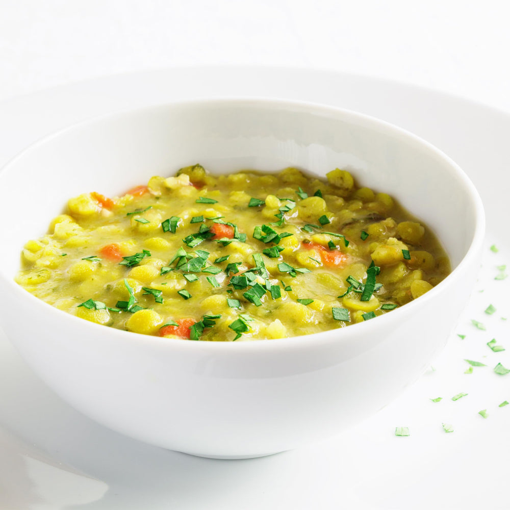 Yupik Organic Split Green Peas mashed texture ideal for creamy dips
