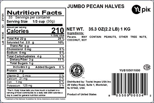 Yupik pecans halves closeup showing crunchy texture ideal for toppings