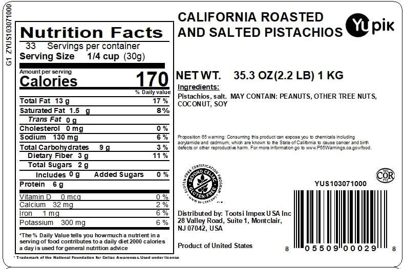 Yupik dry-roasted pistachios in shell showcase crunchy texture for on-the-go munching.
